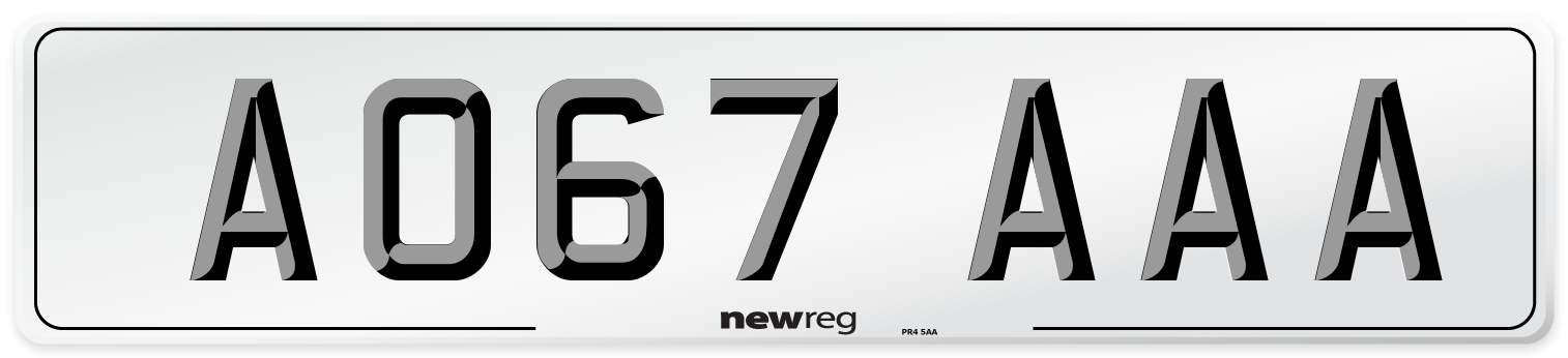 AO67 AAA Number Plate from New Reg